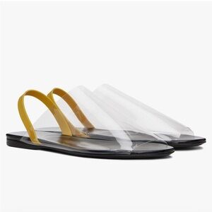 Yellow and Black Clear Sling Back Women's Sandals